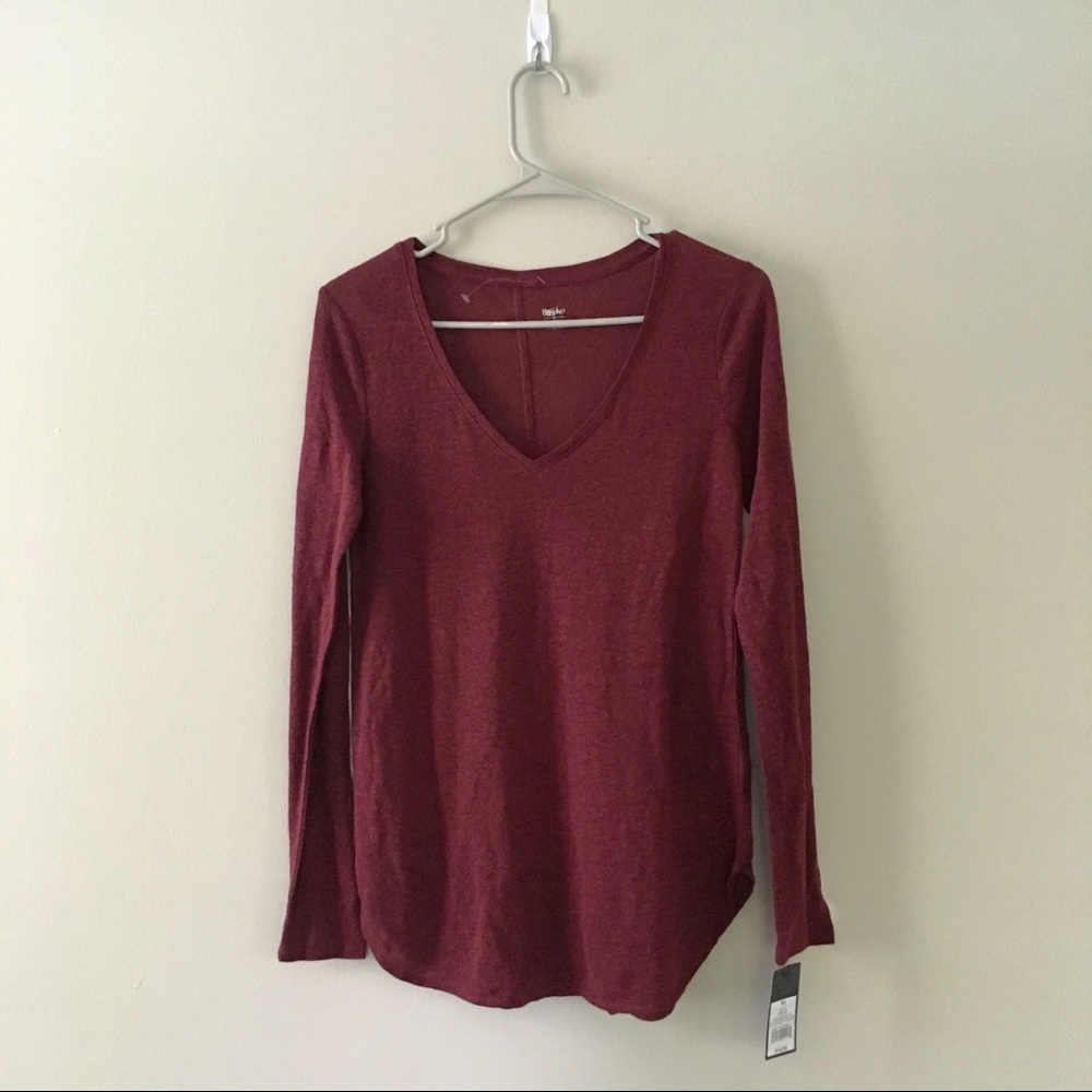 NWT Mossimo XS Burgundy Long Sleeve Shirt